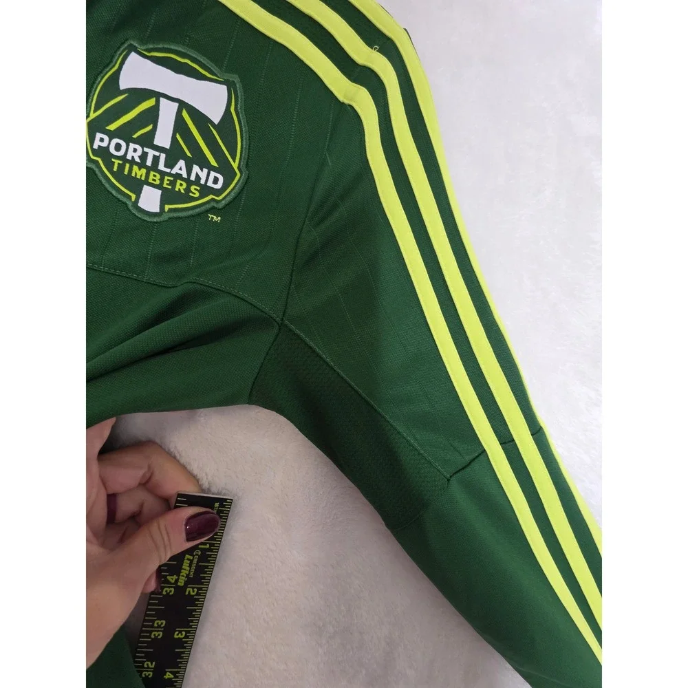 Adidas PortlandTimbers MLS GreenYellowClimacool Soccer Track Jacket M's Small
